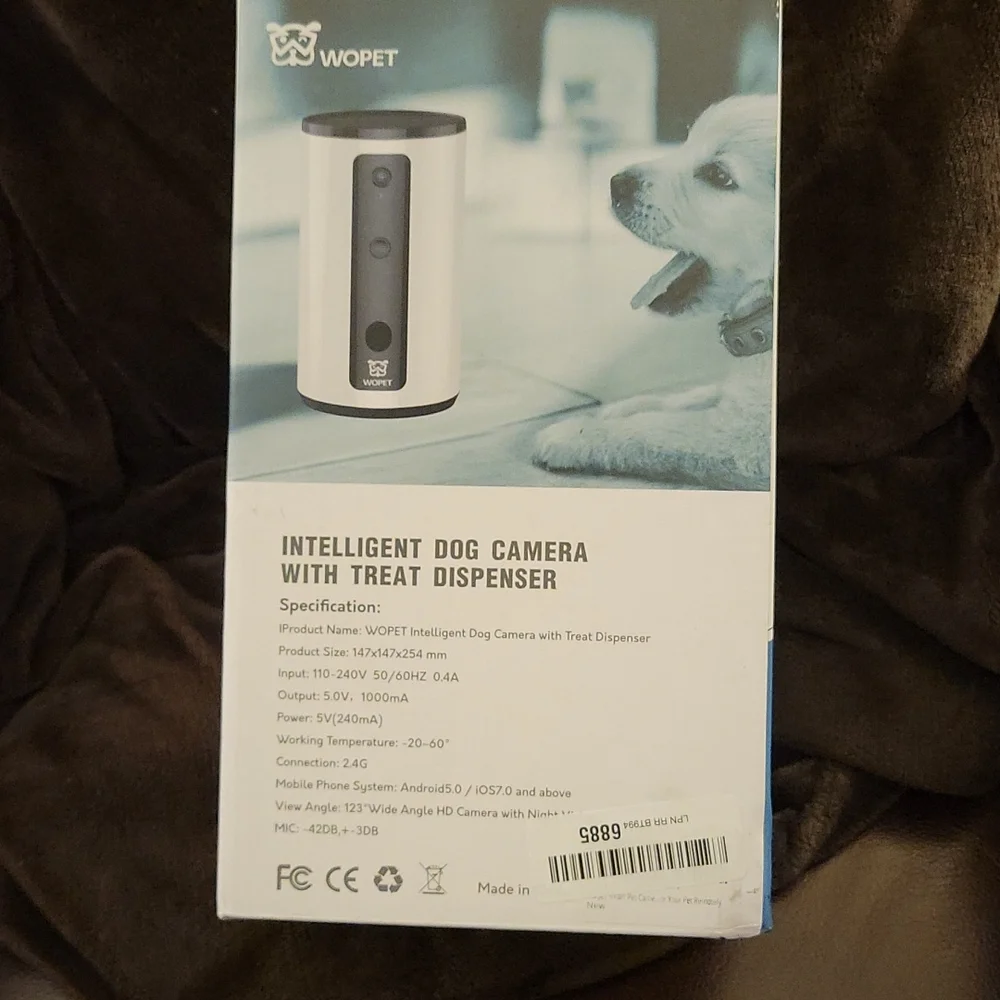 WOPET Intelligent Pet Camera Treat Dispenser Full HD WiFi Night Vision New…
